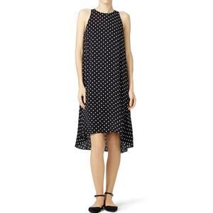 Theory Adlerdale Haze Dress Women’s Sz 4 Sleeveless Silk Black Polka Dot